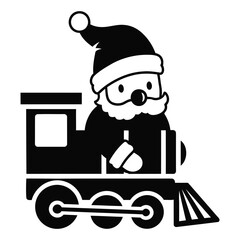 Joyful santa claus driving a festive steam train spreading holiday cheer and christmas spirit