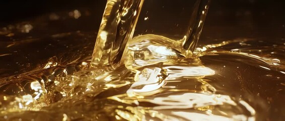 A rich, seamless loop of flowing molten gold. An elegant and luxurious background for award shows, premium branding, or sophisticated presentations.