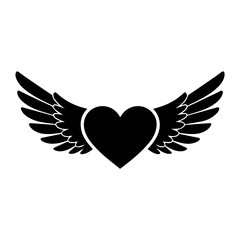Obraz premium Love Heart Wings Icon Design Vector Illustration