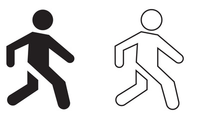 Walking man icon. isolated on white background. Vector illustration. EPS 10