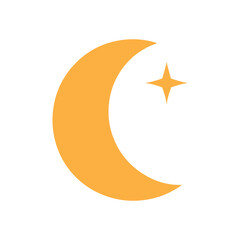 Modern Orange Outline Lunar Symbol with Minimalist Continuous Flow Design