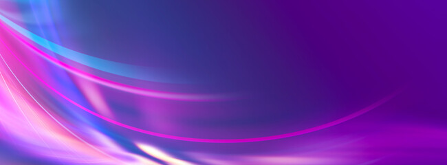 Bright abstract background with ultraviolet neon lines, waves, glow