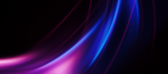 Bright abstract background with ultraviolet neon lines, waves, glow