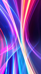 Bright abstract background with ultraviolet neon lines, waves, glow