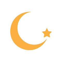 Nordic Rune Crescent Moon and Star Logo with Ancient Orange Symbolism