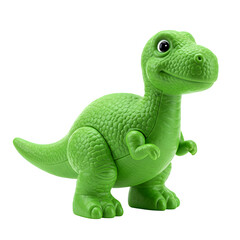 Fototapeta premium Green Dinosaur Toy Isolated on White or Transparent Background