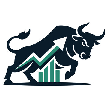 A strong bull symbolising financial growth and market uptrend. 
