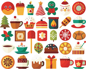 set of christmas icons