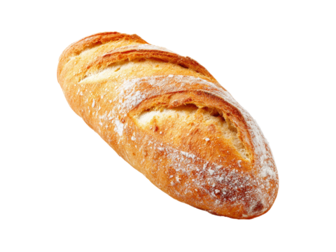 Crusty artisan bread loaf isolated on black background, Isolated On White Background, Png Transparent