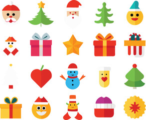 set of christmas elements