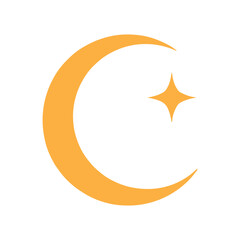 Divine Geometry Crescent Moon and Star Logo with Sacred Symmetrical Design