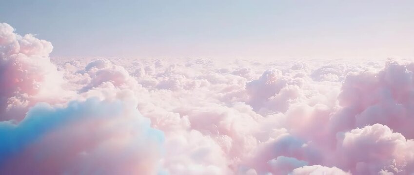 A sweet, seamless loop of soft pastel clouds. A dreamy and gentle background for children's content, creative presentations, or fantasy themes.