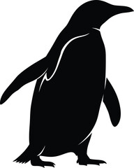 Minimalist Black Penguin Silhouette Vector Illustration Arctic Wildlife Design