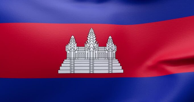 waving flag of Cambodia