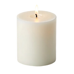 White memorial tribute remembrance candle isolated on a transparent background png