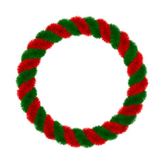 Christmas wreath on white background. Isolated 3D illustration