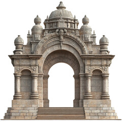 Fototapeta premium 3D front view illustration of a Monumento al Mercado Central Ecuador monument isolated on a white transparent background.