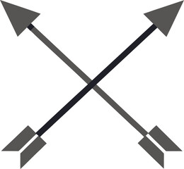 Crossed chrome arrows vector illustration scalable eps icon for graphic design projects