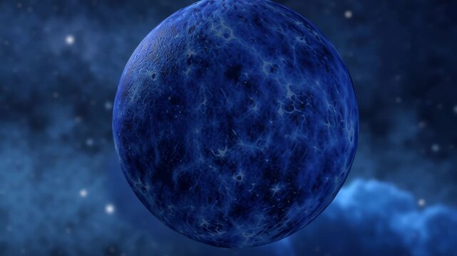 Stunning blue planet in deep space with cosmic background, perfect for sci-fi themes and space exploration