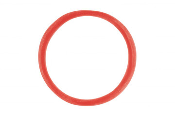 Abstract design or mark formed by a red circle, ideal for emphasizing, focusing, selecting, or framing images on a transparent background