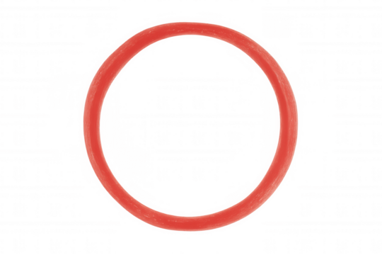 Abstract design or mark formed by a red circle, ideal for emphasizing, focusing, selecting, or framing images on a transparent background