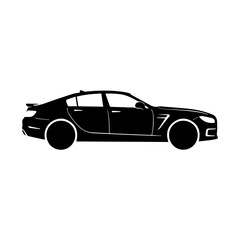 Fototapeta premium Modern Luxury Car Silhouette Vector Icon for Automotive Design and Transport Branding Vector Illustration