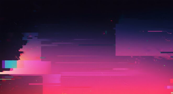 Abstract artwork with a gradient background and glitch-like digital distortion effects