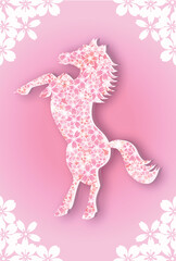 午　年賀状　干支　背景