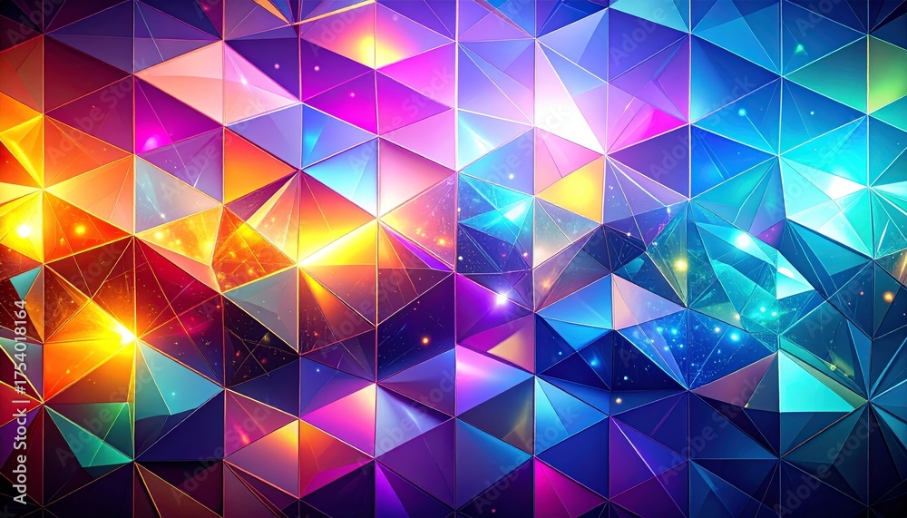 Wall mural colorful abstract geometric polygonal design with triangle pattern
