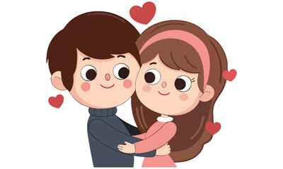 Cute cartoon couple illustrations showing love, proposal, and romance moments — perfect for Valentine’s Day designs, wedding invitations, romantic cards, and love-themed content.