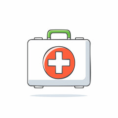 Fototapeta premium Medical first aid kit with red cross symbol, representing emergency medical assistance and health safety