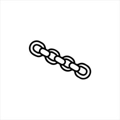Simple black and white illustration depicting a short metal chain link design