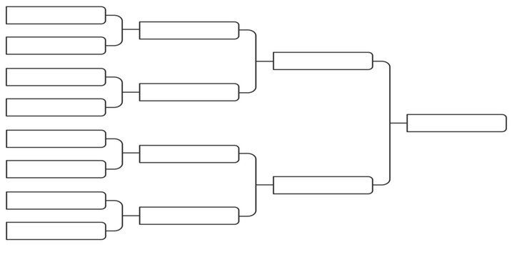 8 team tournament bracket championship template flat style design vector illustration.