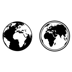 globe on white background