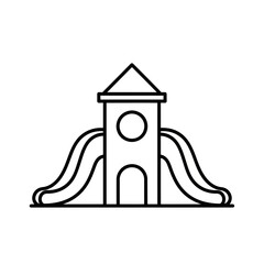 Playground Slide Silhouette Vector – Minimal Kids Park Equipment Outline Design