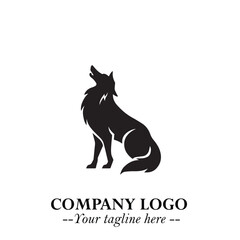 Wolf Logo Symbol in Black on the White Background Minimalist Wild Animal Vector Illustration