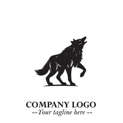 Wolf Logo Symbol in Black on the White Background Minimalist Wild Animal Vector Illustration
