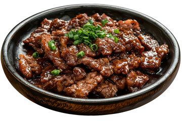 Delicious beef teriyaki recipe asian food dinner lunch dish on transparent background