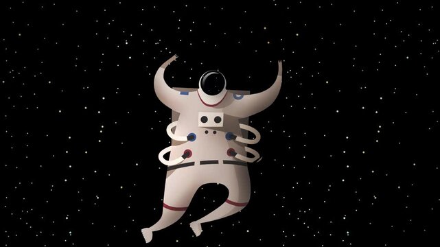 astronaut floating weightlessly in outer space