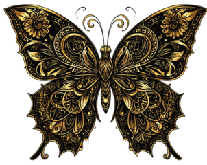 Elegant Ornamental Butterfly Silhouette Set