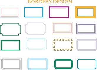 Borders Design Variety Set | Collection of Rectangular Frame Templates for Graphic Design Projects, Product Labels and Decorative Elements