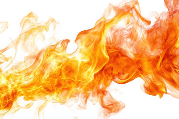 Bright orange and yellow fire flames with black background burning heat