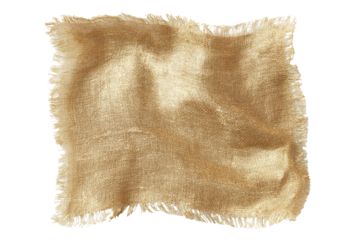 Tan fabric rectangle with frayed edges
