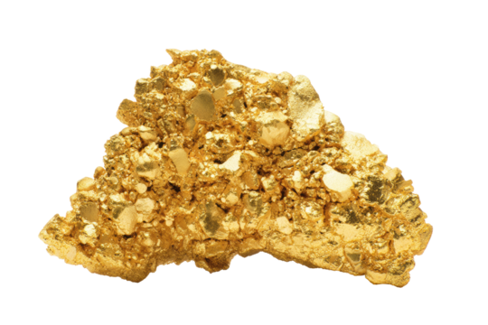 Gold nugget cluster, rich golden hue