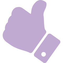 Purple Thumbs Up Gesture With Transparent Background A Symbol Of Approval And Agreement
