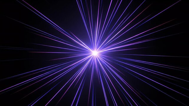 Abstract glowing purple light effect background with starburst burst effect