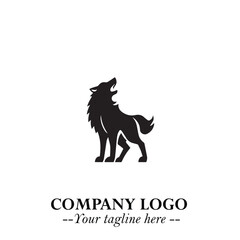 Wolf Logo Symbol in Black on the White Background Minimalist Wild Animal Vector Illustration
