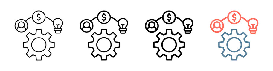 Resource Allocation Icon Collection Set Different Style