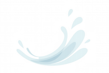 Water splash vector illustration. Liquid aqua flowing and dropping, creating dynamic shape, isolated on transparent background