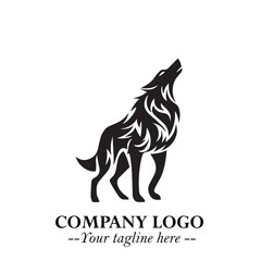 Wolf Logo Symbol in Black on the White Background Minimalist Wild Animal Vector Illustration